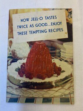 1934 Jell-O Tempting Recipes Book - 6 Delicious Flavors - Kitschy Ephemera